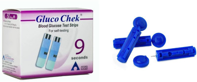 ASPEN Gluco Chek 9 Seconds 100 Sugar Testing Strips With 50 Lancets- 100 Glucometer Strips