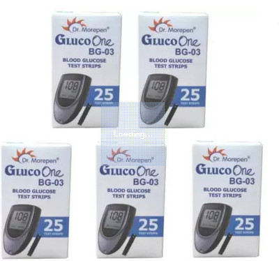 Dr. Morepen Dr.Morepen BG-03 25 Glucometer Strips ( Pack of 05 ) 25 Glucometer Strips