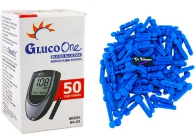 Dr Viksons GLUCO ONE BG-03 50 Glucometer Strips With 50 Lancet 50 Glucometer Strips