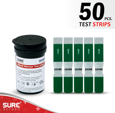 NISCOMED Sure screen Sugar Test| Accurate & Fast Results (Only Strips) | 200 Glucometer Strips