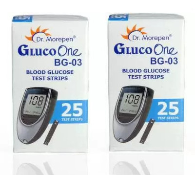 Dr. Morepen Dr.Morepen BG-03 25 Glucometer Strips (PACK OF 02) 25 Glucometer Strips