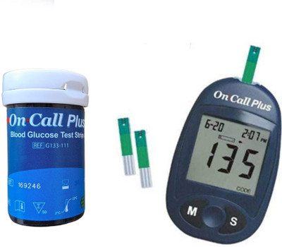NSC ONCALL PLUS LONGEST EXPIRY 50 GLUCOMETER STRIPS WITH GLUCOMETER TESTING DEVICE- 50 Glucometer Strips