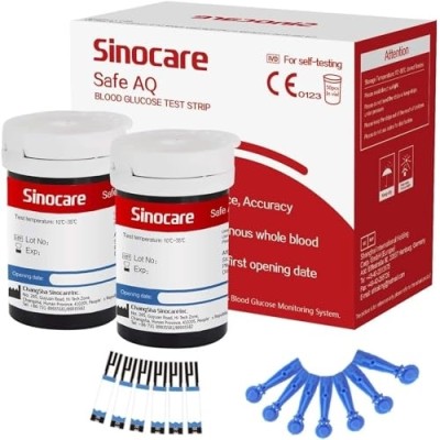 Sinocare Safe AQ Red 50 Glucometer Strips