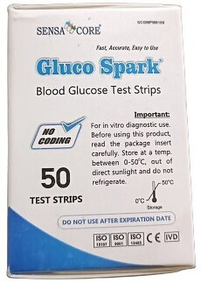 gluco spark (no coding) 50 Glucometer Strips