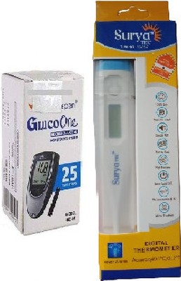 Dr. Morepen Dr.Morepen BG-03 25 Glucometer Strips with Thermometer 25 Glucometer Strips