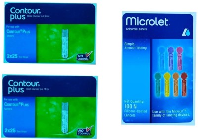 CONTOUR PLUS Microlet 100 Lancets and 100 Glucometer Strips