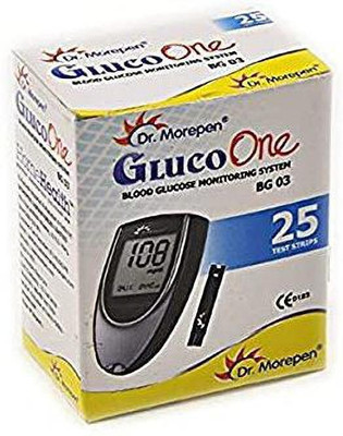 Dr. Morepen BG-03 25 Strips with Dr. Seibert 100 Lancet 25 Glucometer Strips