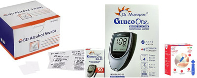 Dr. Morepen Gluco with 50 strips 50 lancets 50swab Glucometer(White)