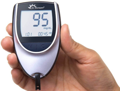 Dr. Morepen GlucoOne BG-03 Glucometer(Black with Grey/Silver accents)
