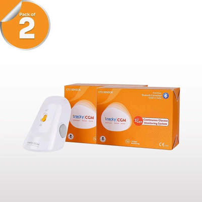 Tracky CGM Sensor For continuous glucose monitoring Pack of 2 Glucometer(White)