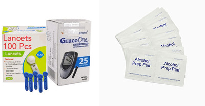 Dr. Morepen 25 strips 100 lancets 50 SWABS Glucometer(White)