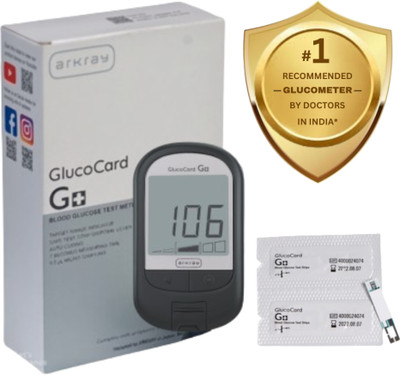 Arkray GlucoCard G+ Diabetes Kit – Test Strip Safe Eject, Auto Coding, 10 Test Strips Glucometer(Grey)