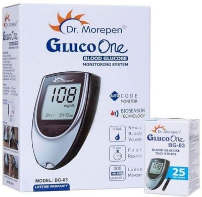 Dr. Morepen Gluco One Glucometer(Black)