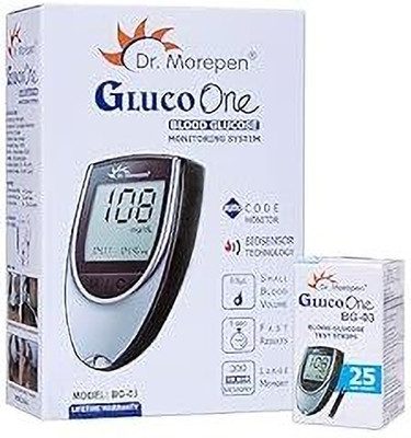 ACCUMED Morepen BG03 Meter With 25 Strips Glucometer(White)