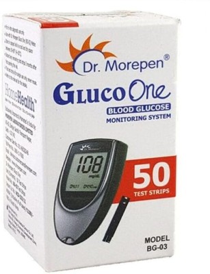 Dr. Morepen GLUCO ONE BG-03 50 STRIP PACK OF 1 Glucometer(Black)