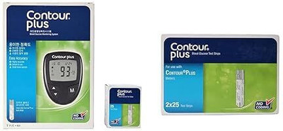 CONTOUR PLUS ContourPlus Meter with (25+50) Strips Glucometer(Black)