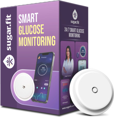 Sugar.fit 24/7 Glucose Monitoring, With 14-Day Coach Consultation, Personalized Diet Plan Glucometer(White)