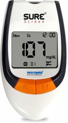 NISCOMED Sure screen Blood sugar checking Glucose Monitoring System with 125 Strips Glucometer(White)