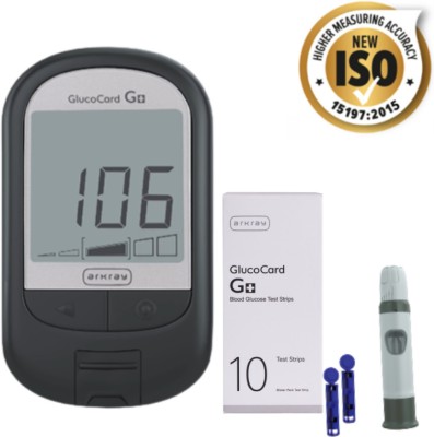 Arkray GlucoCard G+ Blood Glucose Meter – Auto Coding, Pre/Post Meal Flagging Glucometer(Grey)