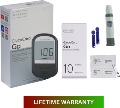 Arkray GlucoCard G+ Glucometer – Auto Coding, 10 Strips, 25 Lancets, Safe Strip Eject Glucometer(Grey)