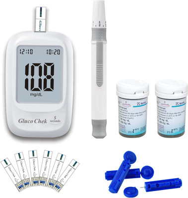 ASPEN Gluco Chek 5 Sec. Glucose Blood Sugar testing Monitor Machine with 50 Test Strip Glucometer(White)