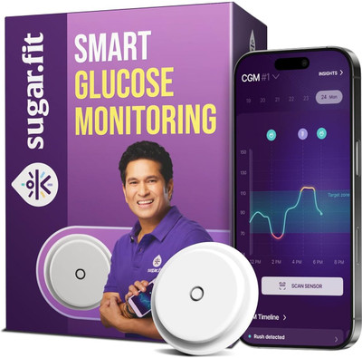 Sugar.fit Smart Glucose Monitor Glucometer(White)