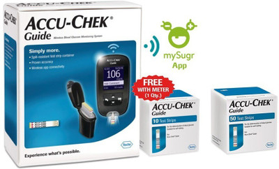 ACCU-CHEK Guide Meter with Guide Test Strips Glucometer(Black)