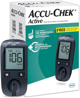 ACCU-CHEK Active Kit Glucometer(White, Blue)