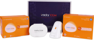 Tracky CGM Continuous Glucose Monitor New User Kit For real-time Blood Sugar Monitoring Glucometer(White)