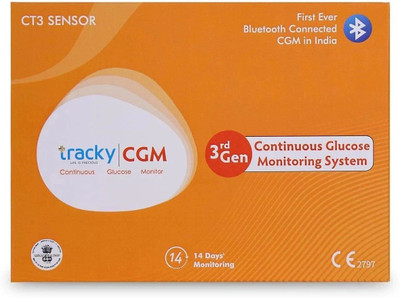 Tracky CGM Sensor For continuous glucose monitoring Glucometer(White)