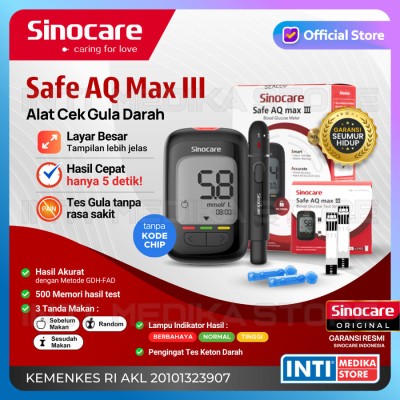 Sinocare SAFE AQ MAX III GLUCOMETER WITH 10 STRIPS Glucometer(Grey)