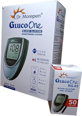 Dr. Morepen BG-03 Glucometer with 50 strips Glucometer(Grey)