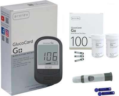 Arkray GlucoCard G+ Glucometer – 100 Strips, Easy Use, Made in India Glucometer(Grey)