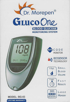 Dr. Morepen BG-03 with 25 strips Glucometer(Grey)