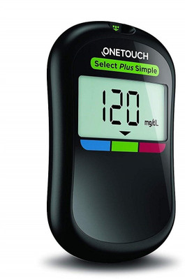 GLOMOOV | OneTouch Select Plus Simple with 10+50 Strips Glucometer(Black)