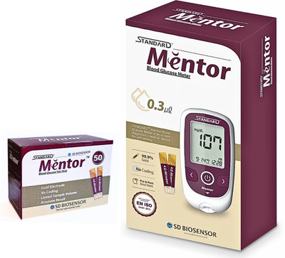 STANDARD Mentor Blood Glucose Monitor with 50 Strips Glucometer(Magenta)