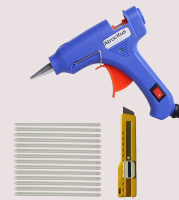 Atrocitus MINI HOT MELT GLUE GUN 20 WATT UTILITY KNIFE+ 15 HOT GLUE STICKS FOR CRAFT,DIY Standard Temperature Corded Glue Gun(7 mm)