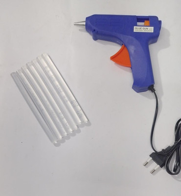 VMTRONIX BLUE GLUE GUN WITH 7 TRANSPARENT STICKS Adjustable Temperature Corded Glue Gun(22 mm)