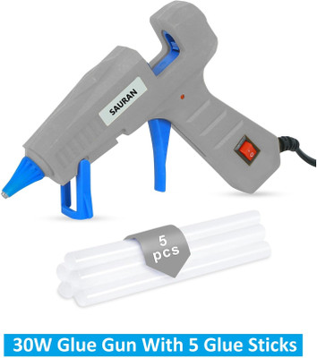 Sauran 30W Glue Gun With 5 Glue Sticks GG10 Standard Temperature Corded Glue Gun(7 mm)