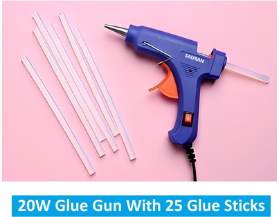 Sauran 20W Glue Gun With 25 Glue Sticks GG93 High Temperature Corded Glue Gun(7 mm)