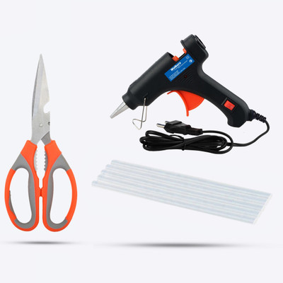 Walkers WKCB155M1 20W Mini Hot Glue Gun with Scissor and 5 Pcs Hot Melt Glue Stick Standard Temperature Corded Glue Gun(7 mm)