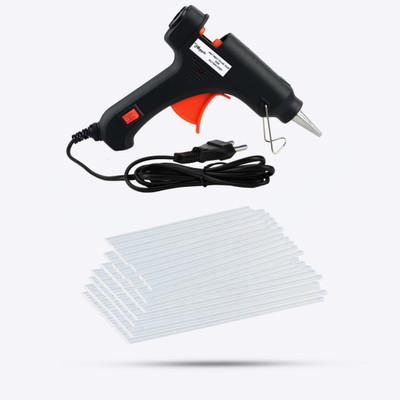 Hillgrove HGCM278M1 Electric 20W Hot Glue Gun With 80Pcs Hot Melt Glue Stick for Craft,Art Standard Temperature Corded Glue Gun(7 mm)