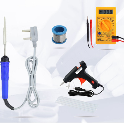Hillgrove HGCM103M2 5in1 Mobile Soldering Iron Glue Gun Combo Kit with Digital Multimeter Standard Temperature Corded Glue Gun(7 mm)