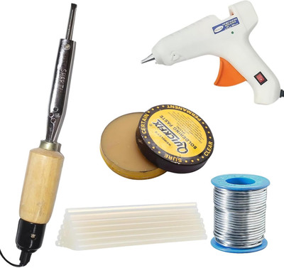 VMTRONIX GLUEGUN40W 5 TRANSPARENT GLUESTICKS SOLDERWIREPASTE High Temperature Corded Glue Gun(200 mm)