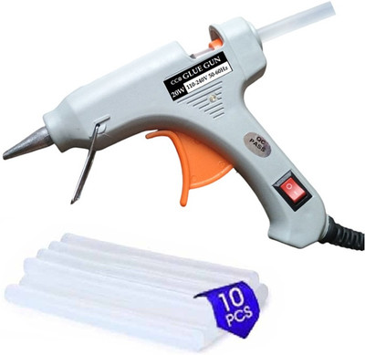 TELXMO 20W Mini Hot Glue Gun With 10 Pcs Hot Melt Glue Stick Standard Temperature Corded Glue Gun(7 mm)
