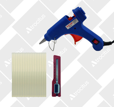 Atrocitus 20W Mini Glue Gun With 20Pcs Glue Stick+ Utlity Knife for DIY Craft,Art,Pasting Standard Temperature Corded Glue Gun(7 mm) Atrocitus 20W Mini Glue Gun With 20Pcs Glue Stick+ Utlity Knife for DIY Craft,Art,Pasting Standard Temperature Corded Glue Gun(7 mm)