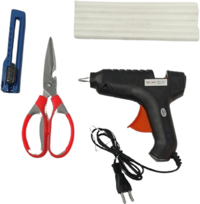VMTRONIX GLUE GUN WIT 6 WHITE STICKS CUTTER AND SCISSOR High Temperature Corded Glue Gun(2 mm)