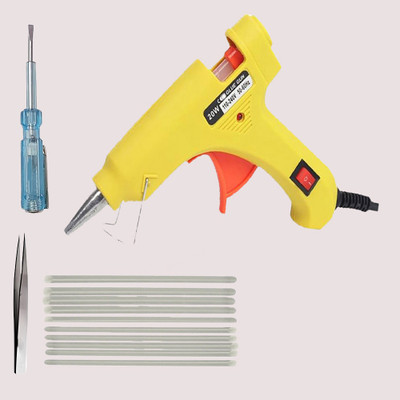 Atrocitus ATC040YGT 20W Hot Glue Gun With10Pcs Glue Stick & Tester& Tweezer for Craft,Art Standard Temperature Corded Glue Gun(7 mm)