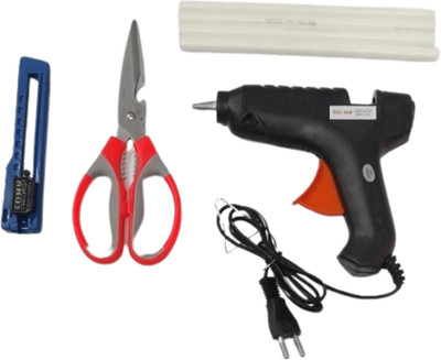 VMTRONIX GLUE GUN WITH 4 WHITESTICKS Adjustable Temperature Corded Glue Gun(2 mm)