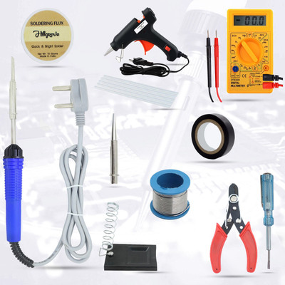 Hillgrove HGCM104M2 11in1 Combo Kit with Soldering Iron and Digital Multimeter Standard Temperature Corded Glue Gun(7 mm)